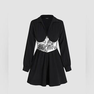 Cider TOILE DE JOUY PATCHY SHIRT DRESS